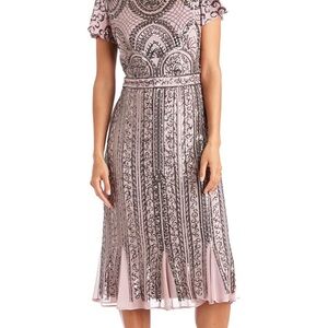 Embellished Pink Maxi  Dress with sequin Detail